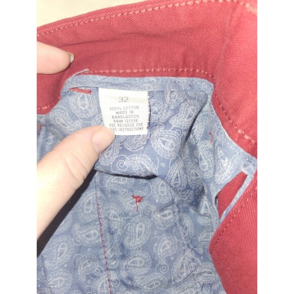 New Alan Flusser Men’s Pants W32/L30 Red 100% Cotton - Picture 1 of 7